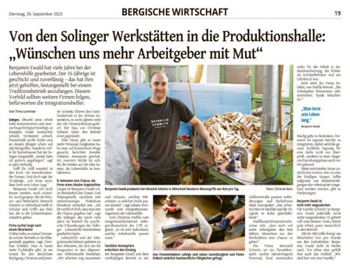 Von den Solinger Werkstätten in die Produktionshalle